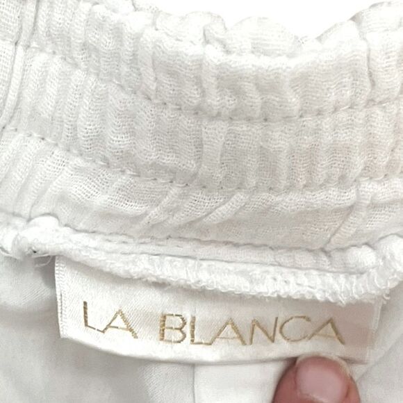 La Blanca Seaside Beach Shorts High Waist White Shorts with Lace Trim, Size S? - Picture 6 of 10
